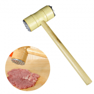 Wooden Handle Meat Hammer Double-sided Heavy-Duty Meat Tenderizer Mallet,Softening Chicken Beef