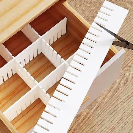 Drawer Divider Adjustable Diy Storage Organizer Separator for Tidying Clutter Cutlery Underwear Socks Clothes Dresses Desk & Box in Kitchen Bathroom Bedroom Office