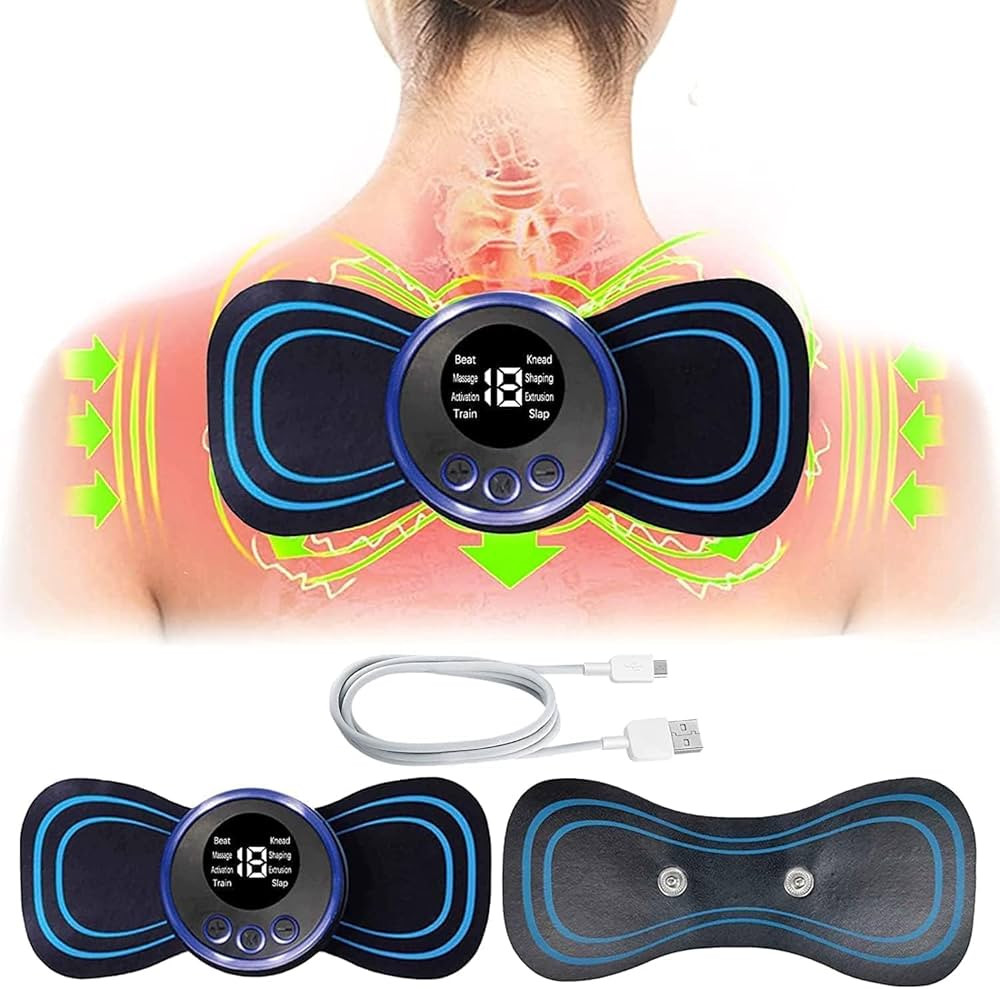 Mini Neck Pulse Massager Electric LCD Display