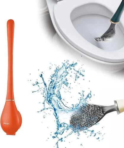 Wall-Mounted Silicone Brush Head Toilet Brush Automatic Opening And Closing