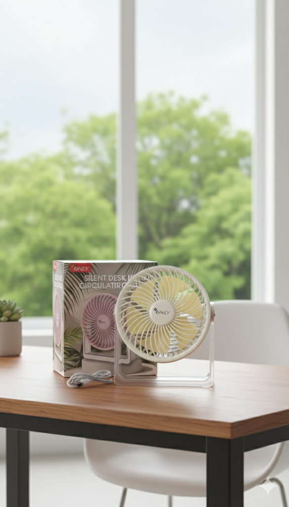 Silent desktop circulating fan